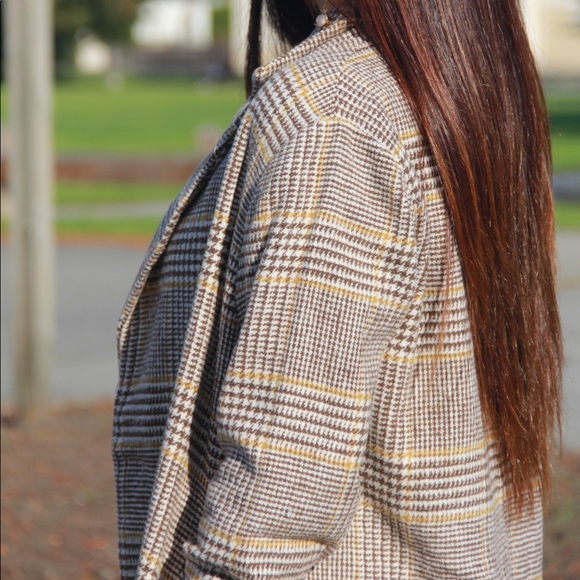 DOUBLE BREASTED PLAID COAT - Picture 8 of 8